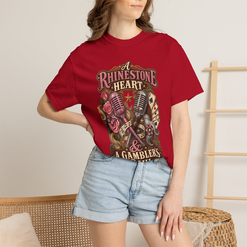 Rhinestone Heart Country Girl T-Shirt Memorial Dolly