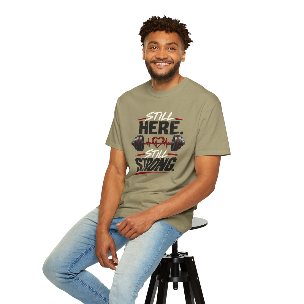 Here Strong Weightlifting TShirt Fitness Gym Graphic Tee
