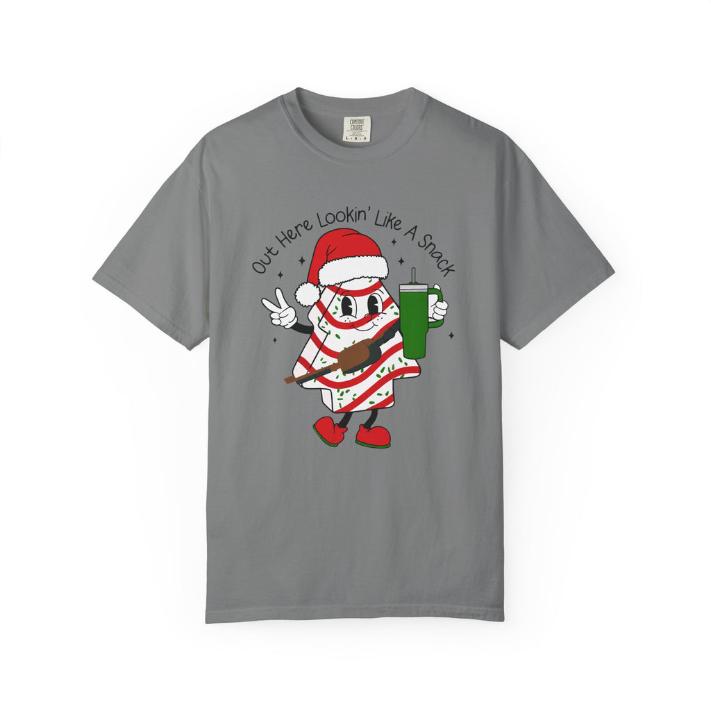 Retro Holiday T-Shirt — Out Here Lookin Like A Snack Santa Cookie Design