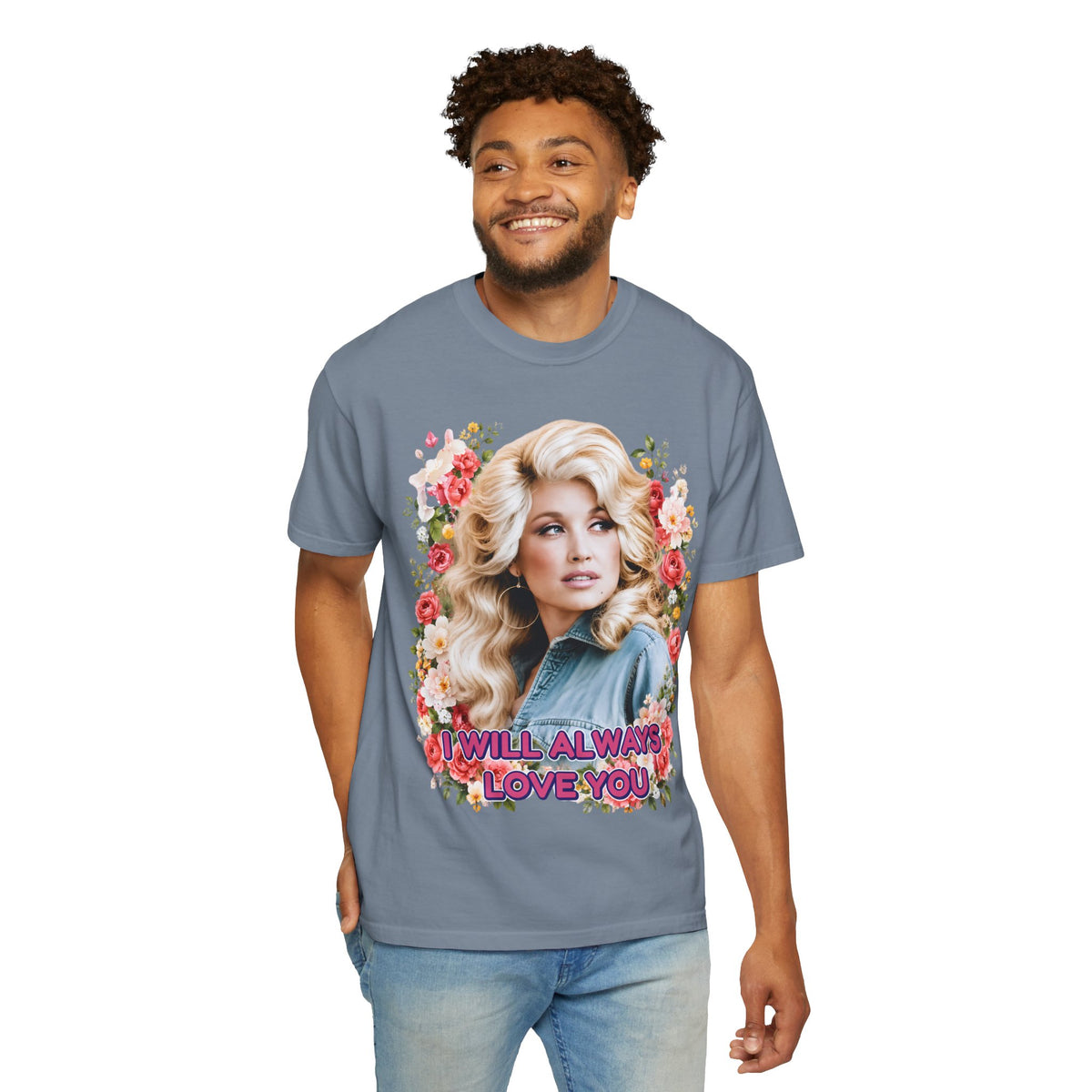 Graphic Tee Retro Floral Portrait I Will Always Love You