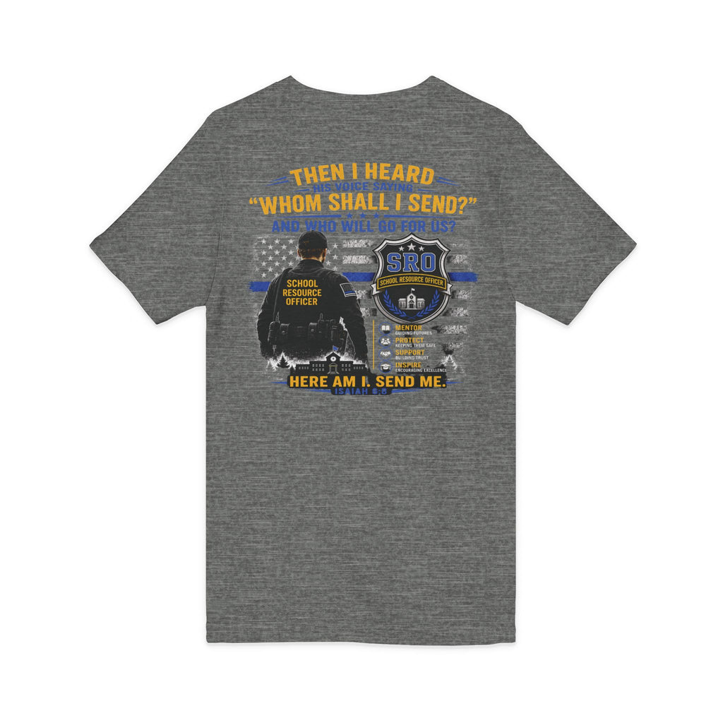MOM SRO Thin Blue Line V-Neck Tee — "Then I Heard 'Whom Shall I Send?'"