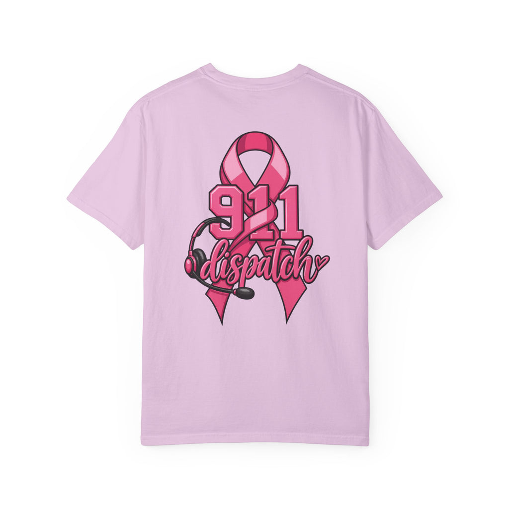 911 Dispatch Pink Ribbon T‑Shirt — Breast Cancer Awareness Dispatcher Tee