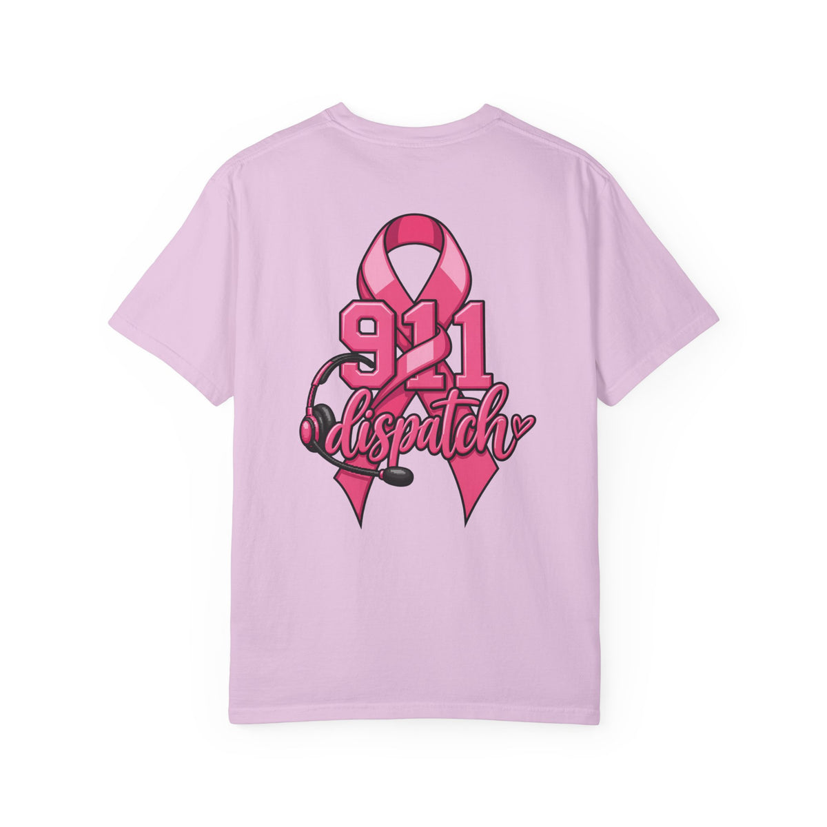 911 Dispatch Pink Ribbon T‑Shirt — Breast Cancer Awareness Dispatcher Tee