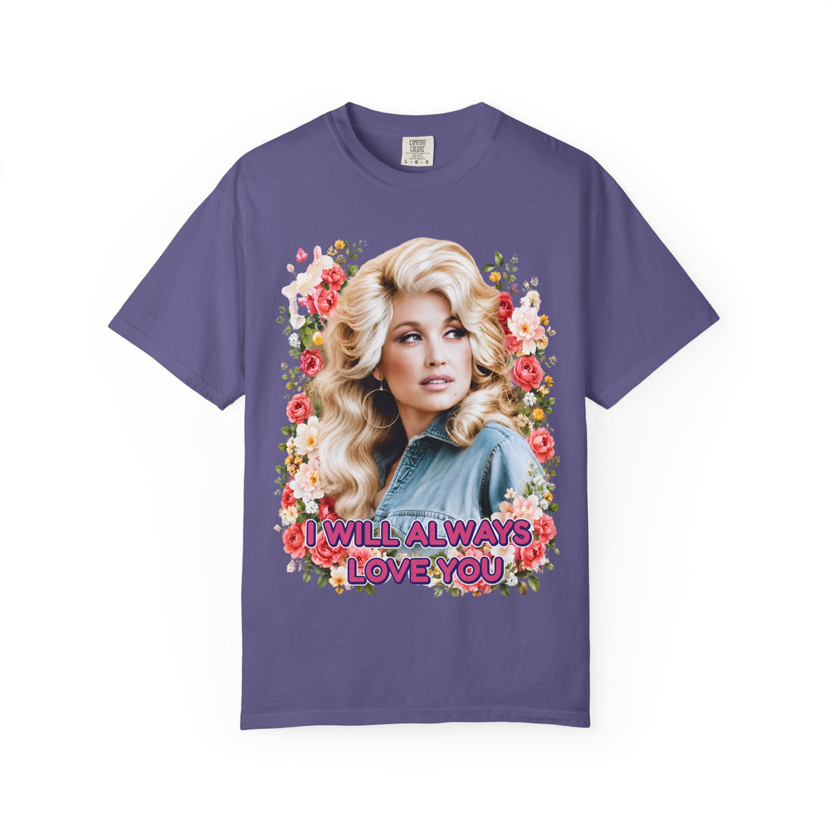 Graphic Tee Retro Floral Portrait I Will Always Love You