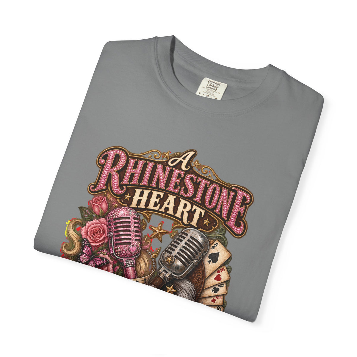 Rhinestone Heart Country Girl T-Shirt Memorial Dolly
