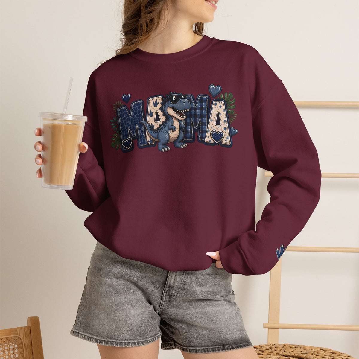 MAMA Crewneck Sweatshirt (personalized) BOY DINO - BECKETT