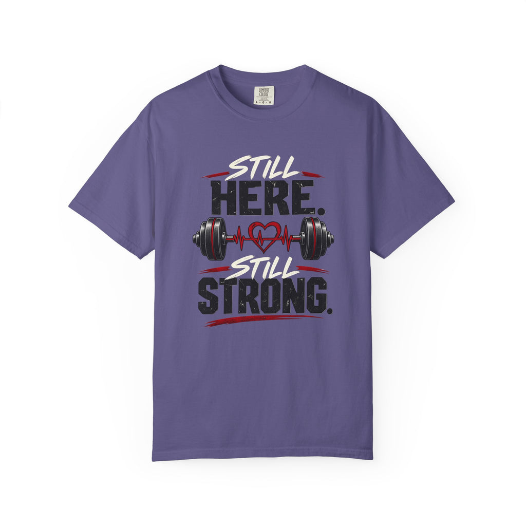 Here Strong Weightlifting TShirt Fitness Gym Graphic Tee