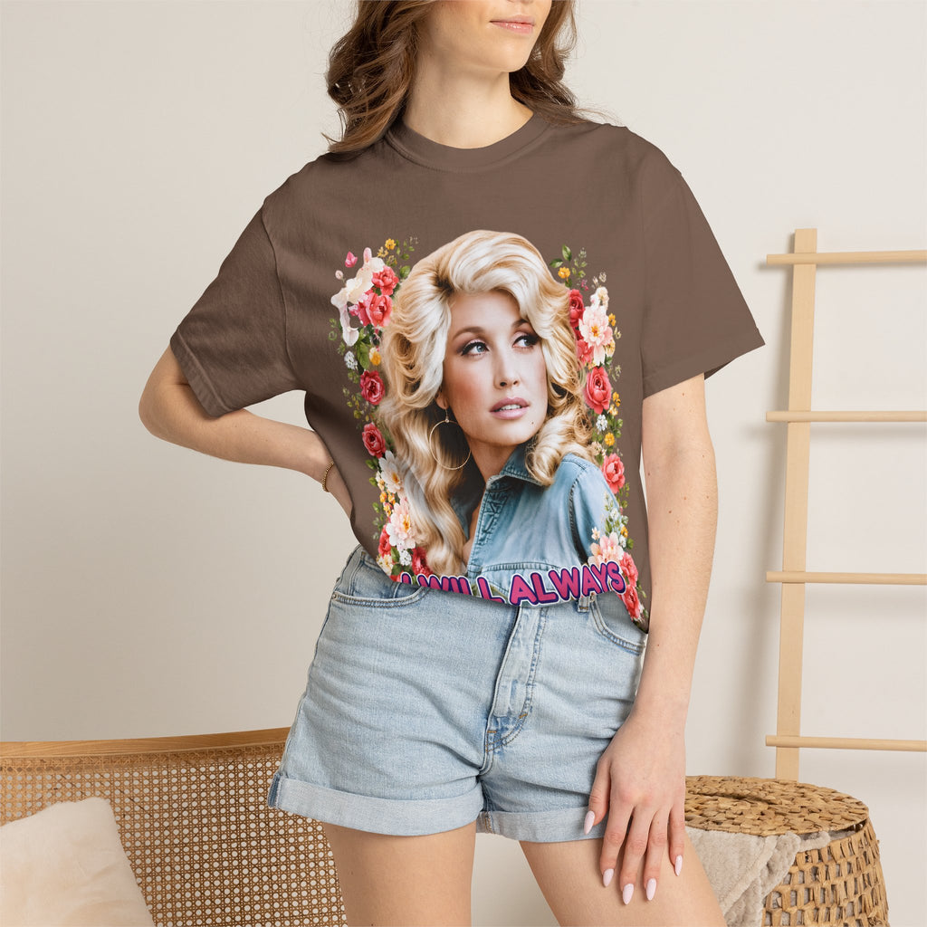 Graphic Tee Retro Floral Portrait I Will Always Love You