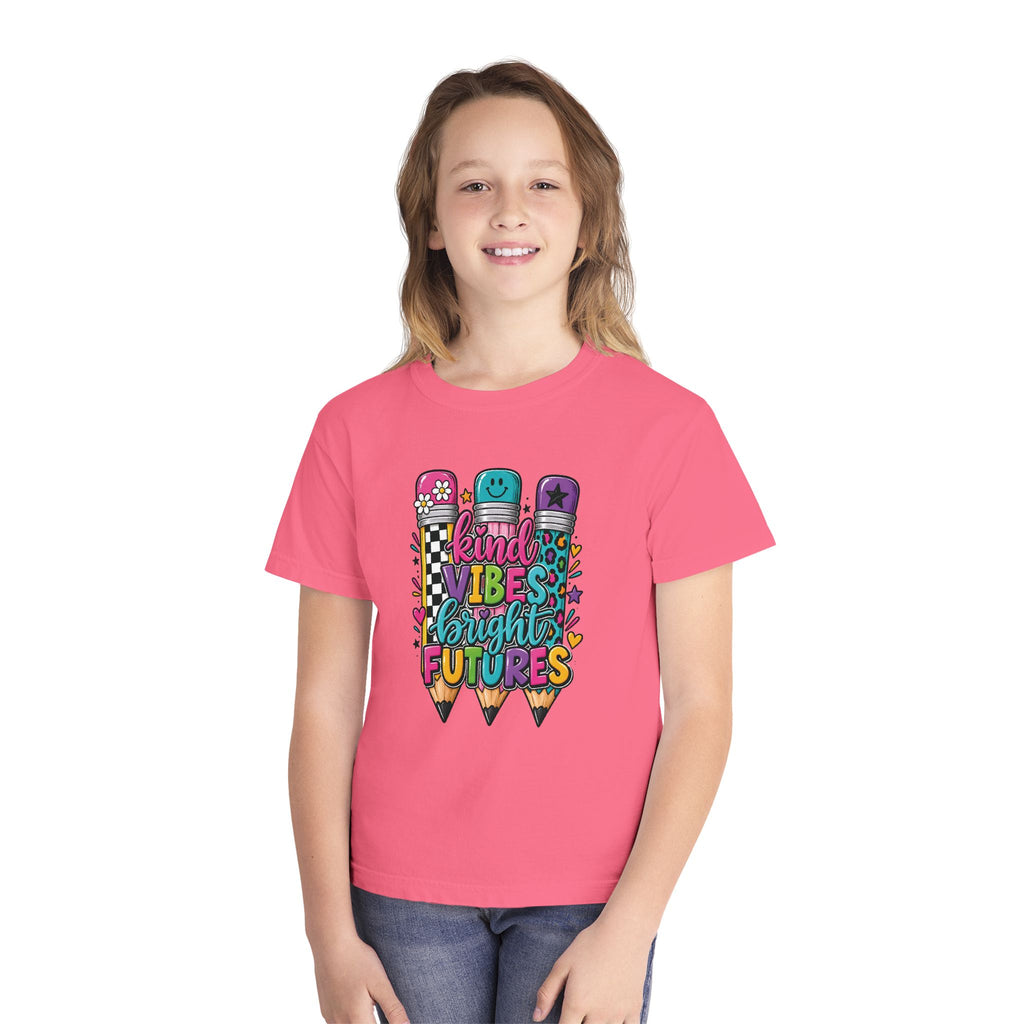 "Kind Vibes Bright Futures" Colorful Pencil Graphic Tee