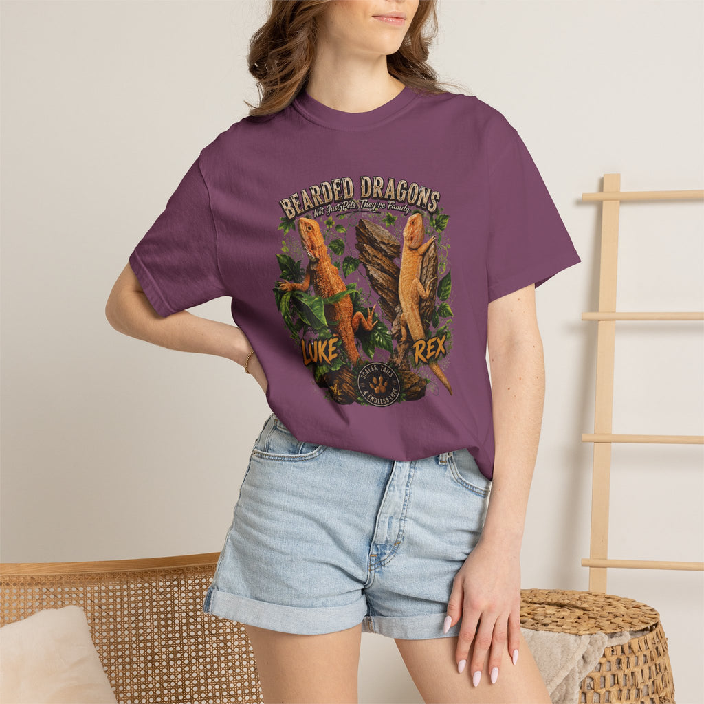 Bearded Dragons Illustration TShirt Luke Rex Reptile Lover Tee