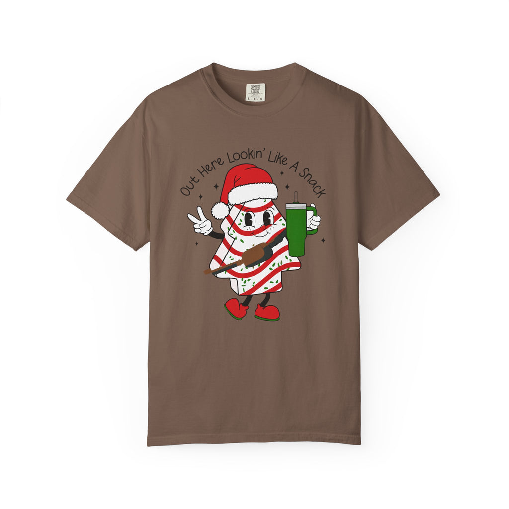 Retro Holiday T-Shirt — Out Here Lookin Like A Snack Santa Cookie Design