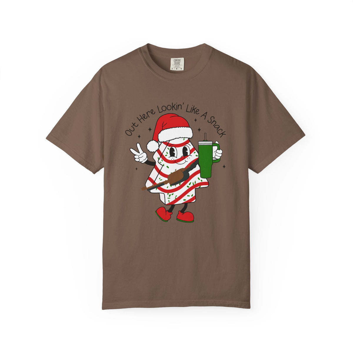 Retro Holiday T-Shirt — Out Here Lookin Like A Snack Santa Cookie Design