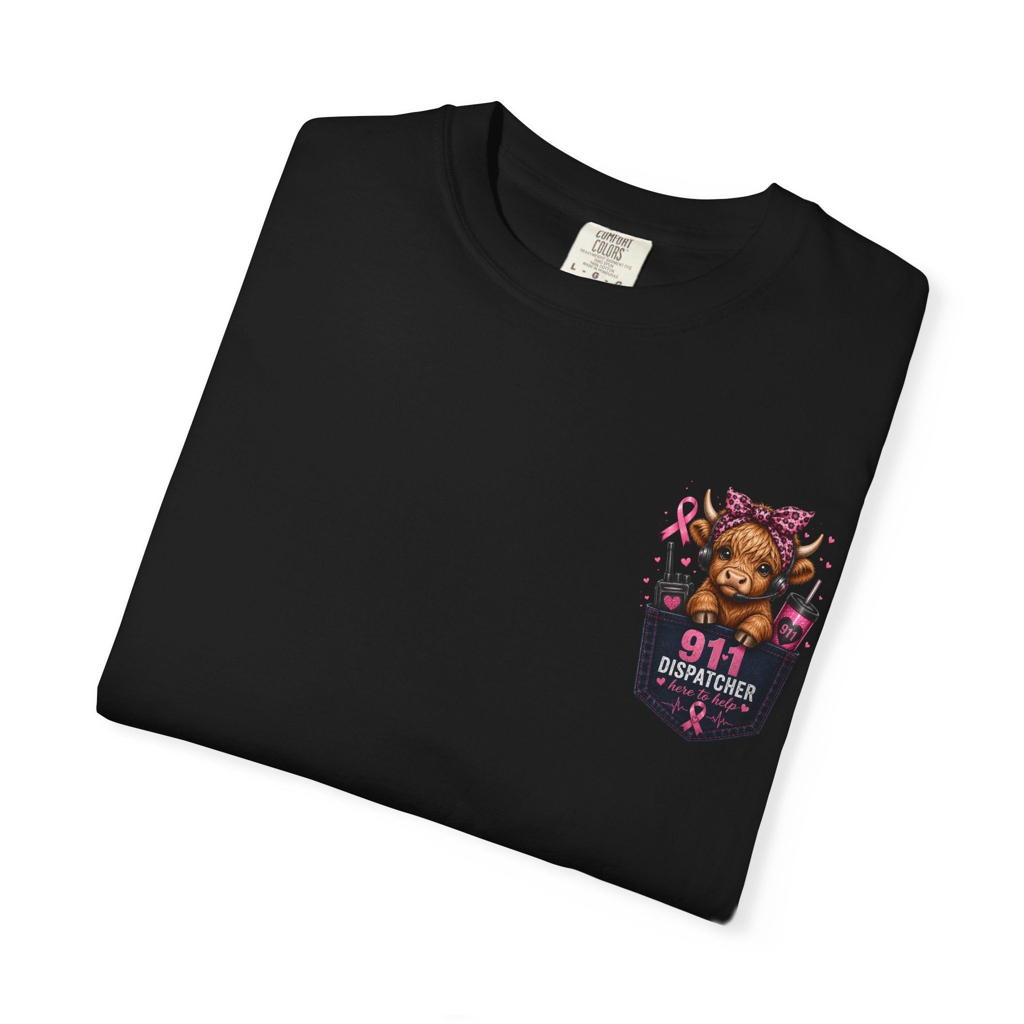 911 Dispatcher T-Shirt - "The Calm Voice in the Chaos" Breast Cancer Awareness