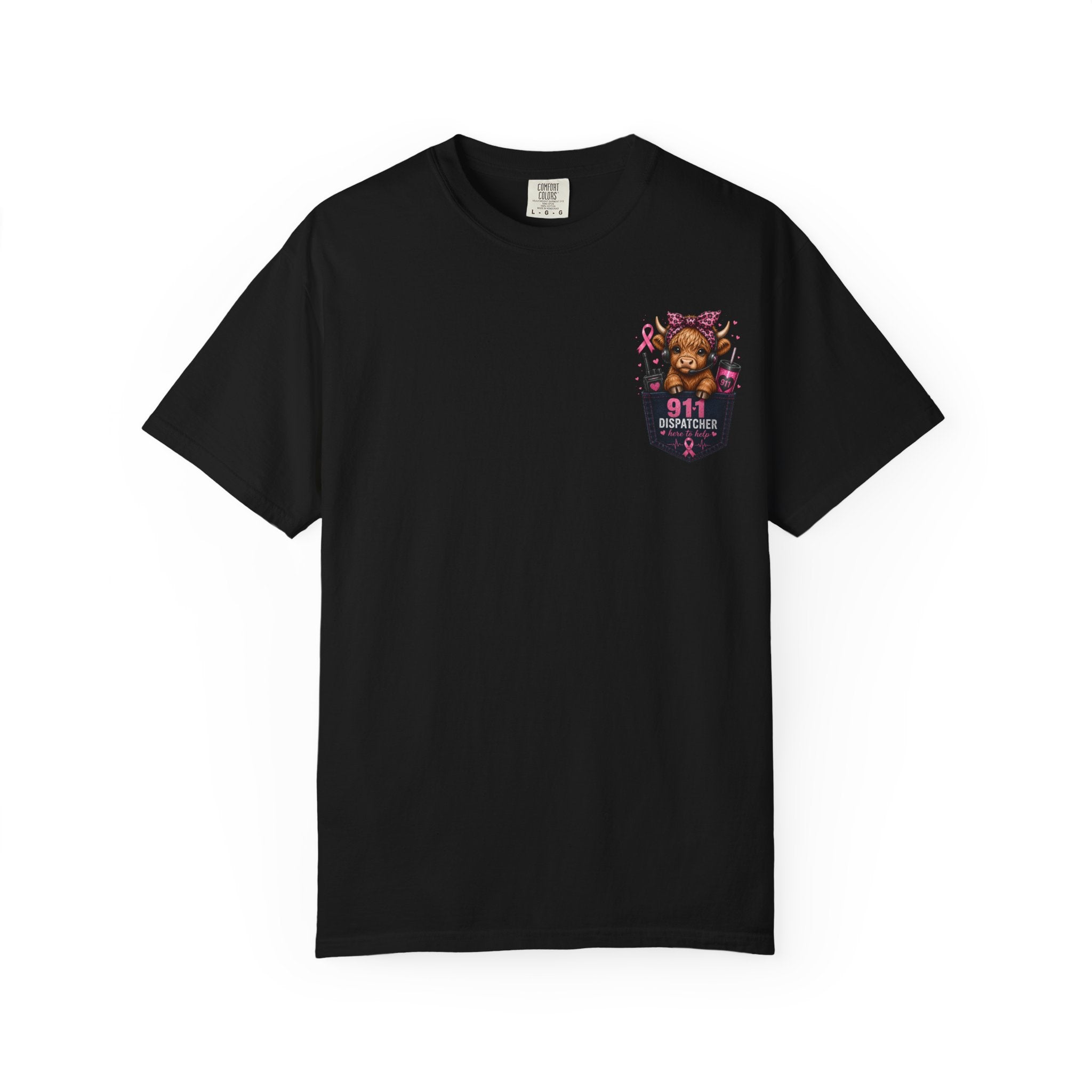 911 Dispatcher T-Shirt - "The Calm Voice in the Chaos" Breast Cancer Awareness
