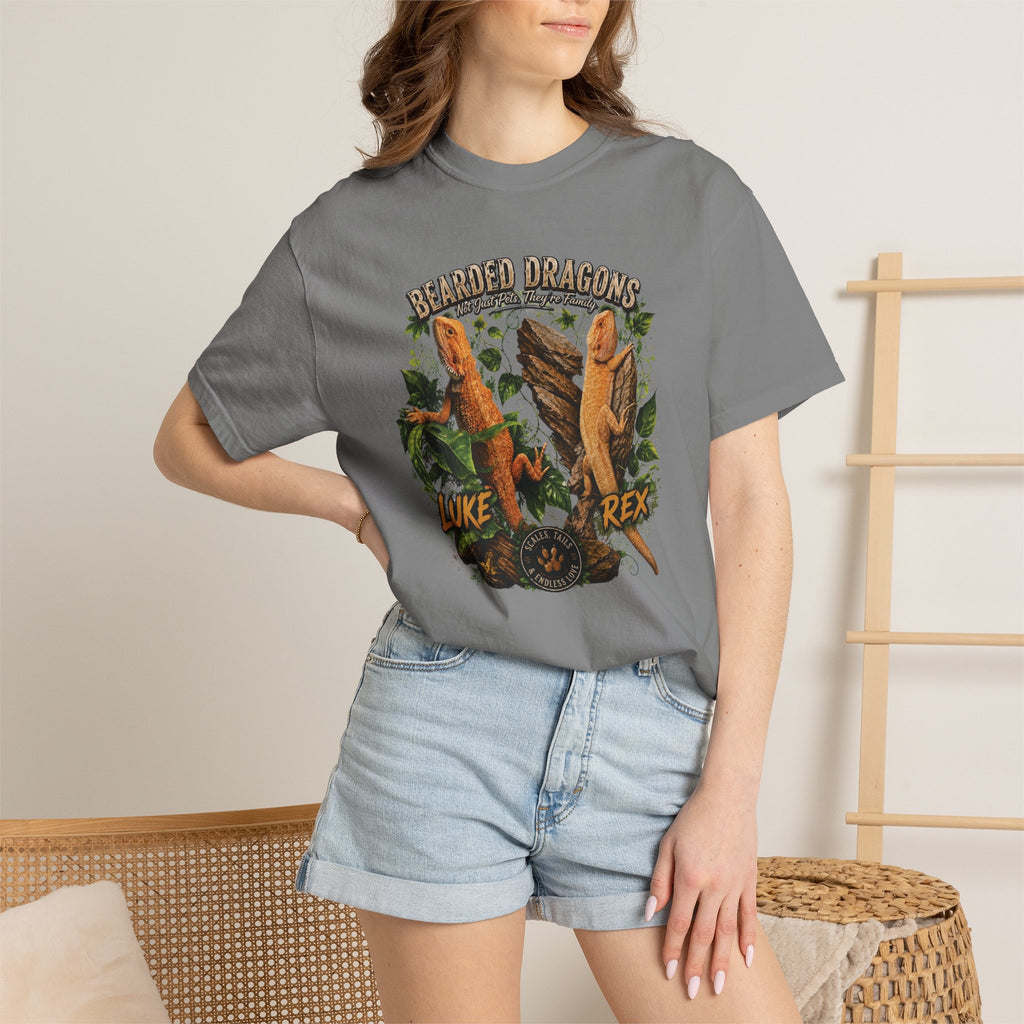 Bearded Dragons Illustration TShirt Luke Rex Reptile Lover Tee