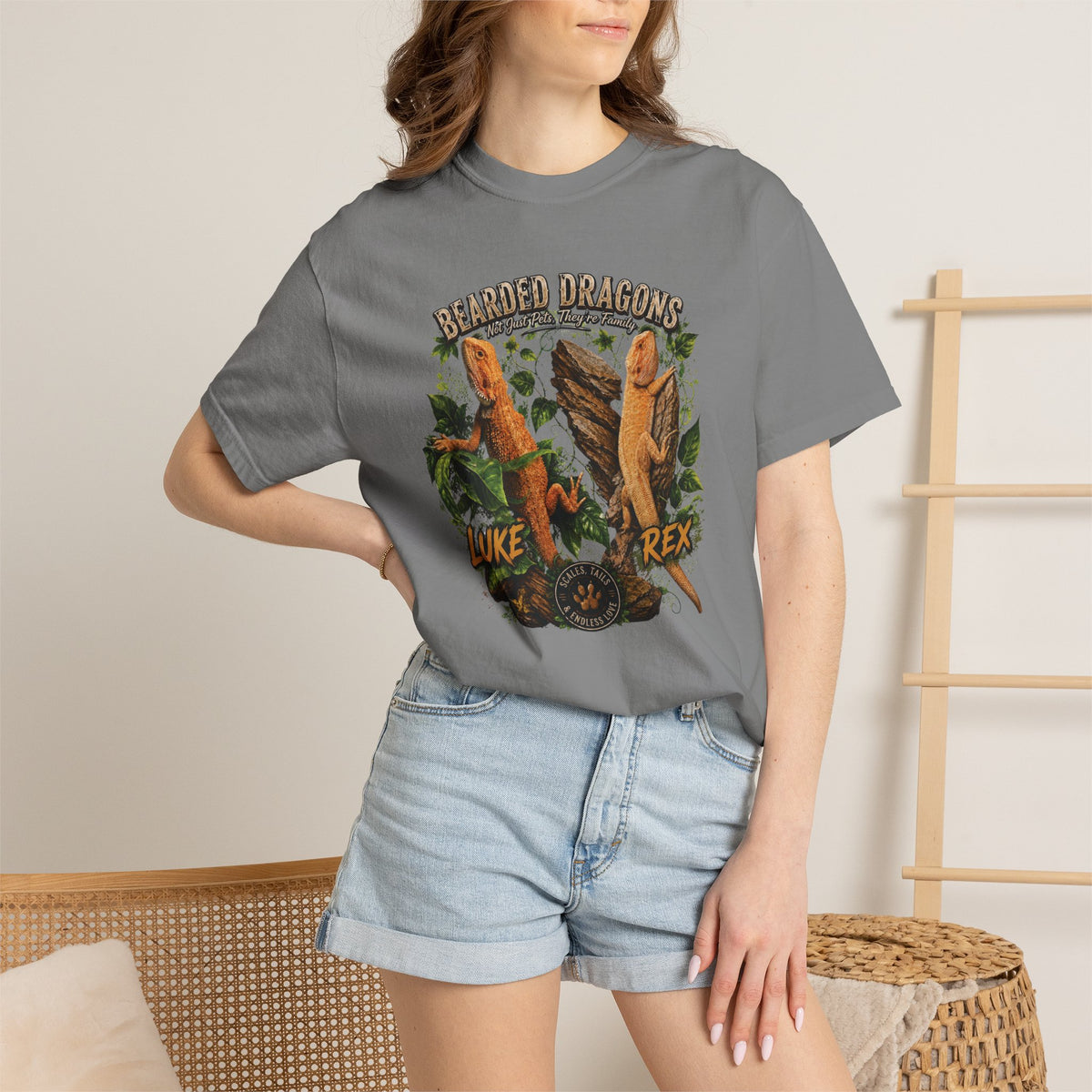 Bearded Dragons Illustration TShirt Luke Rex Reptile Lover Tee