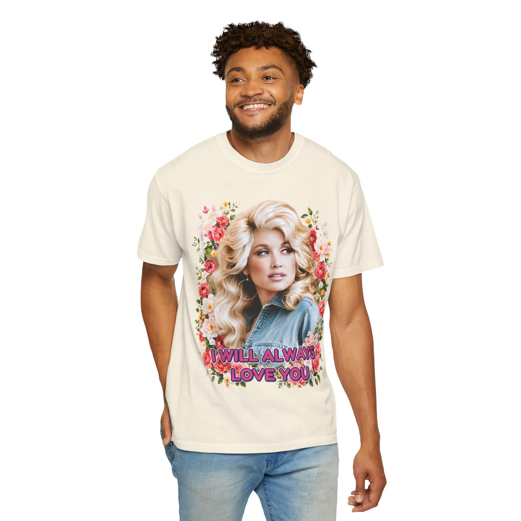 Graphic Tee Retro Floral Portrait I Will Always Love You