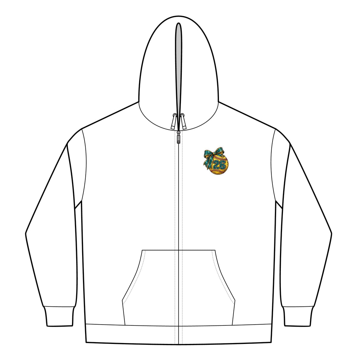 Softball Mom Womens FullZip Hoodie