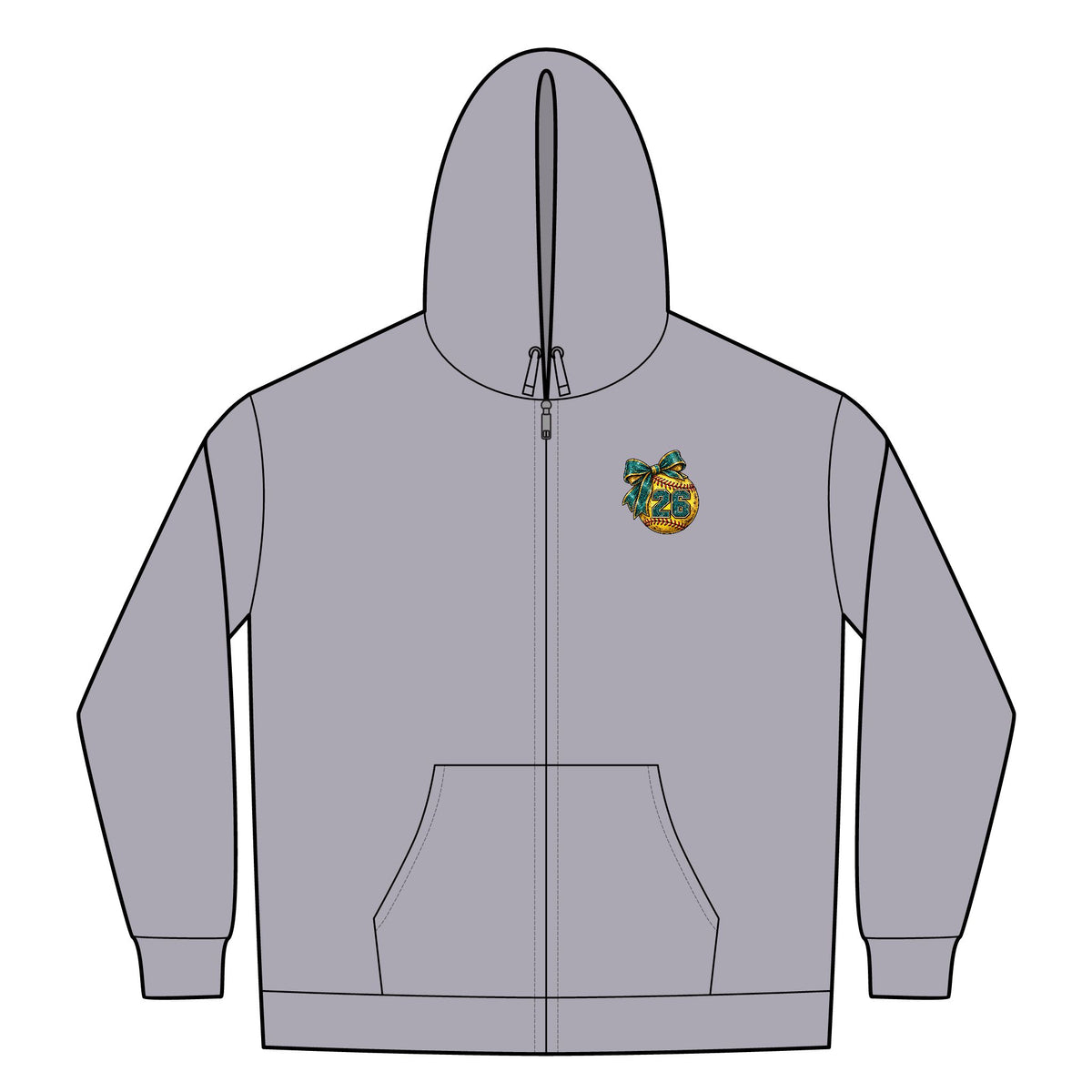 Softball Mom Womens FullZip Hoodie