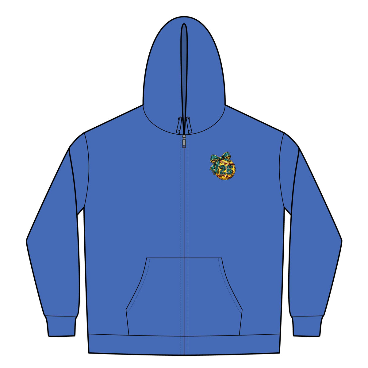 Softball Mom Womens FullZip Hoodie