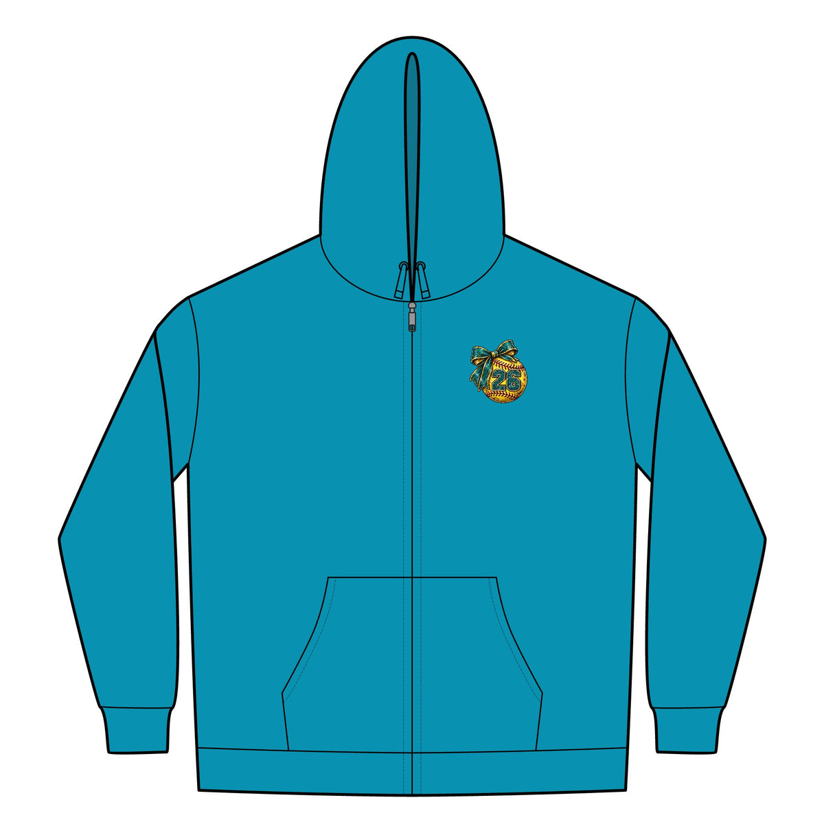 Softball Mom Womens FullZip Hoodie