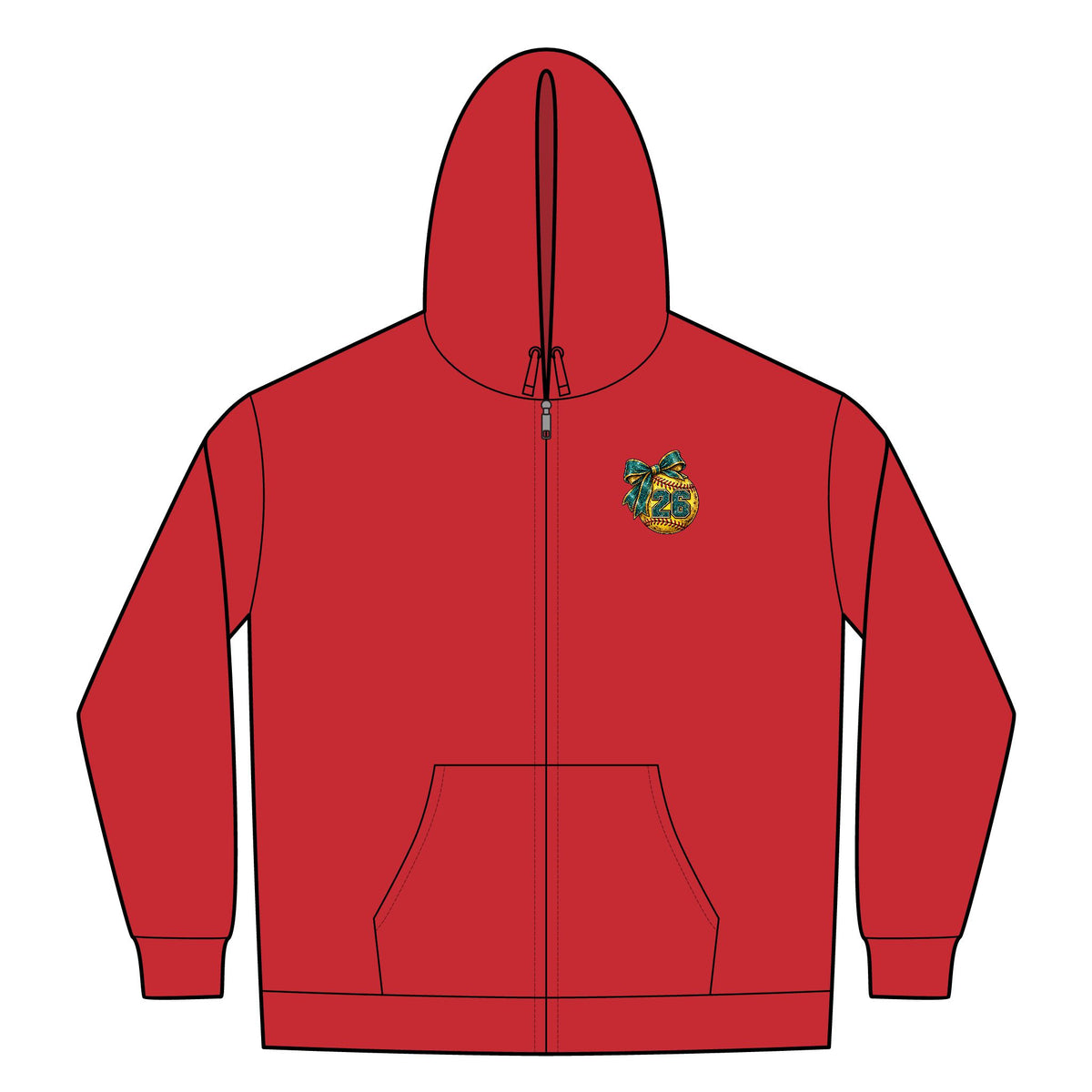 Softball Mom Womens FullZip Hoodie