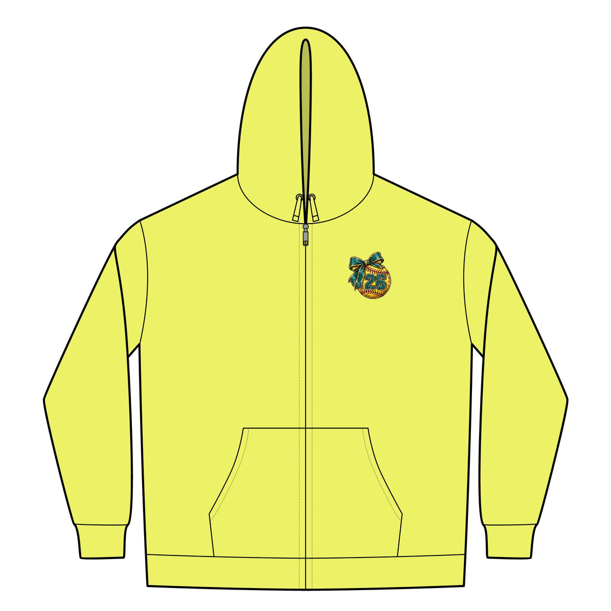 Softball Mom Womens FullZip Hoodie