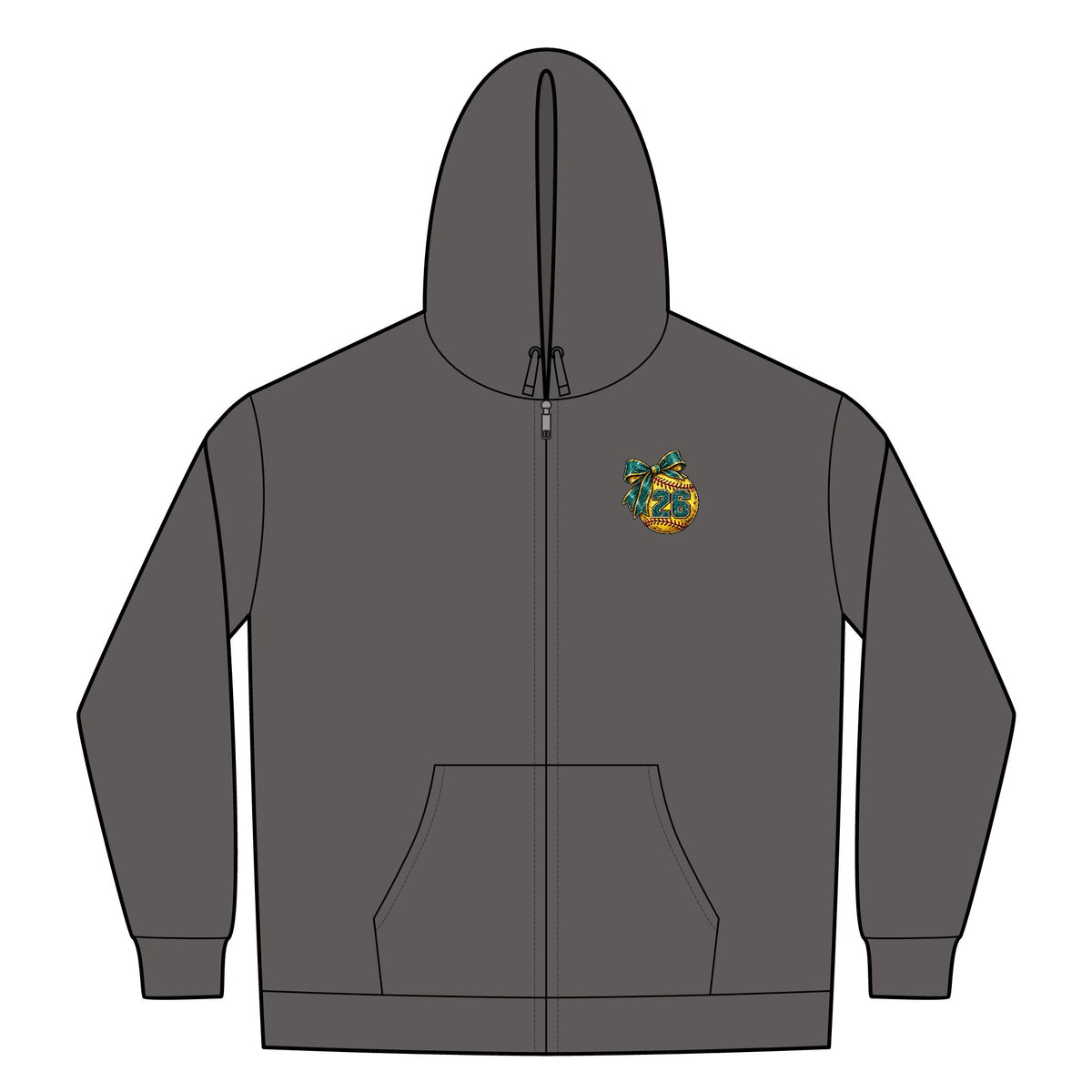 Softball Mom Womens FullZip Hoodie