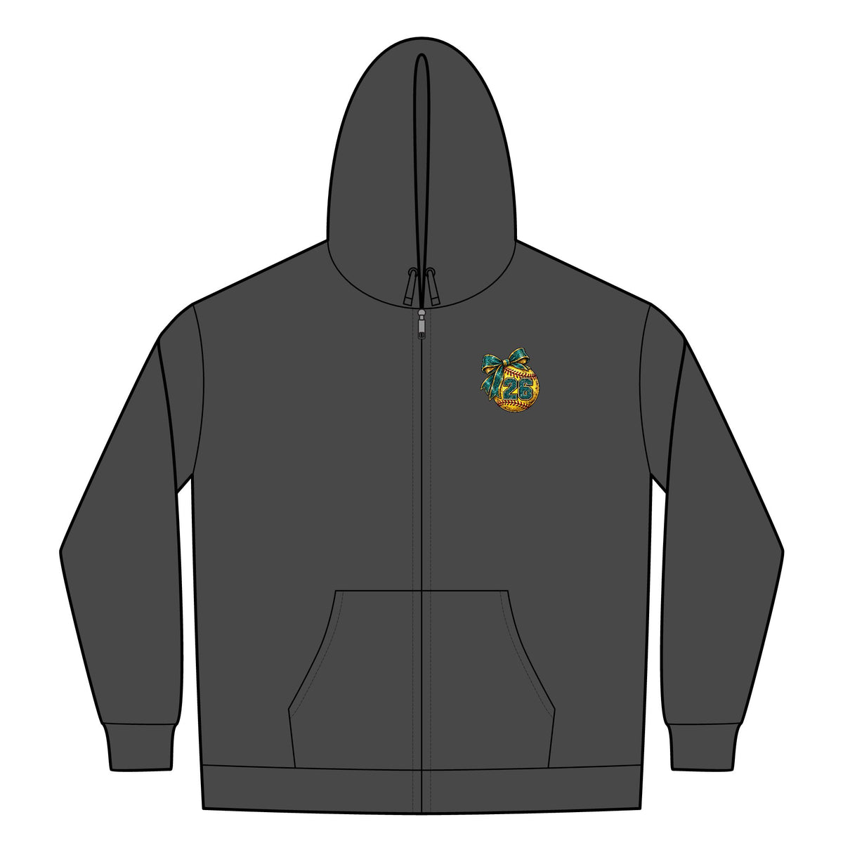 Softball Mom Womens FullZip Hoodie