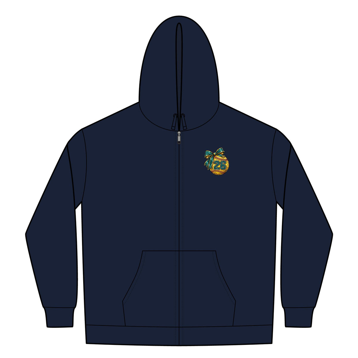 Softball Mom Womens FullZip Hoodie