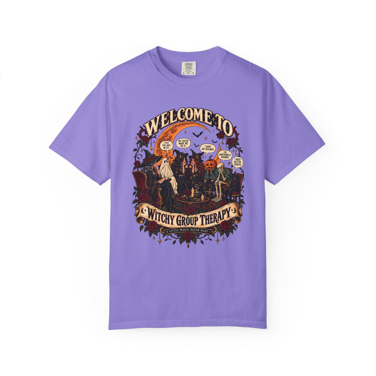 Witchy Group Therapy T-Shirt — "Welcome to Witchy Group Therapy" Retro Halloween Tee