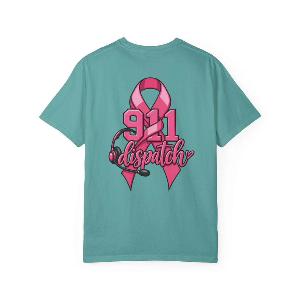 911 Dispatch Pink Ribbon T‑Shirt — Breast Cancer Awareness Dispatcher Tee