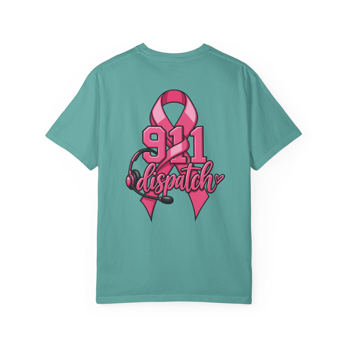 911 Dispatch Pink Ribbon T‑Shirt — Breast Cancer Awareness Dispatcher Tee