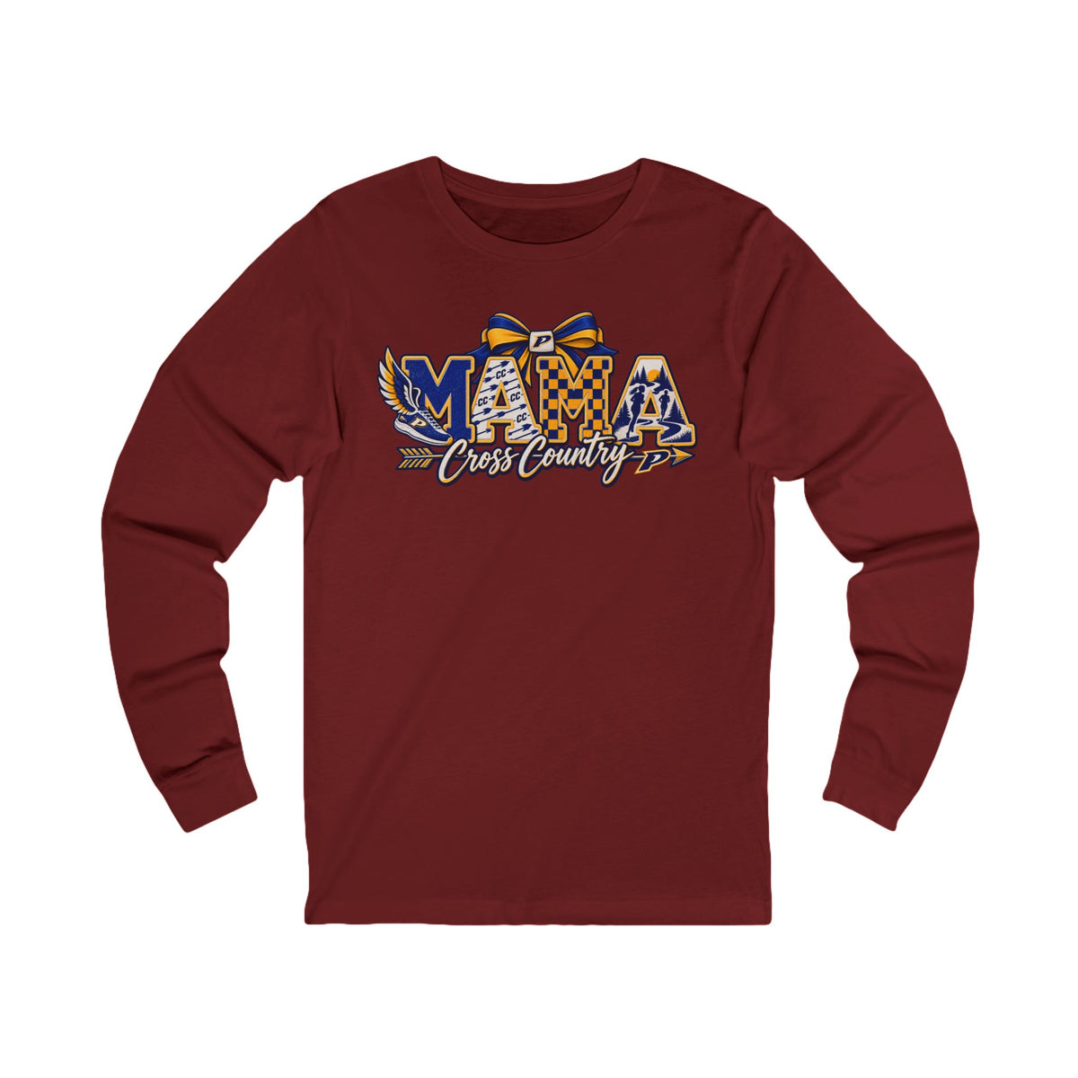 Mama Cross Country Long Sleeve Tee - Mom Runner Gift