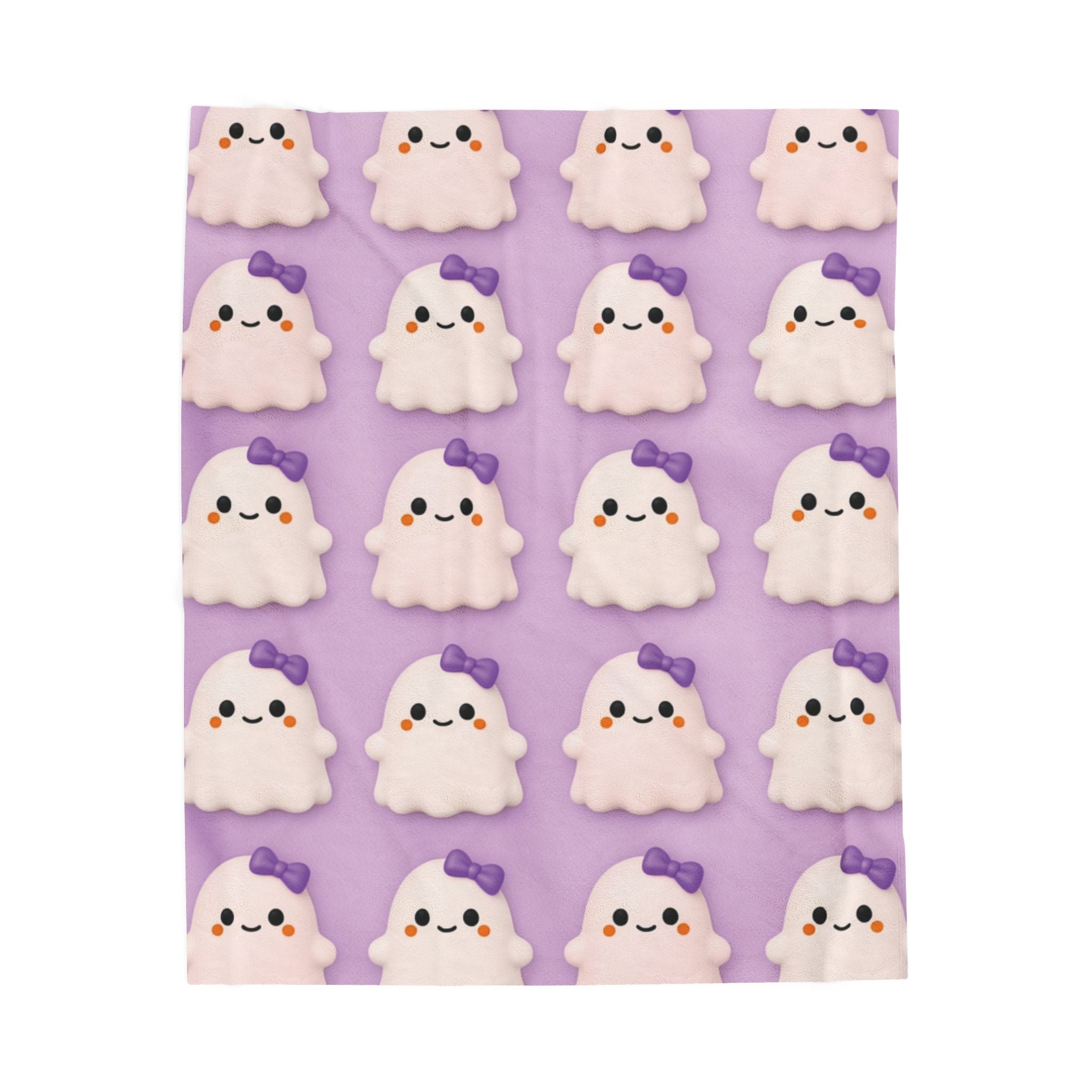 Bow Girl™ Ghost Velveteen Plush Blanket - Purple