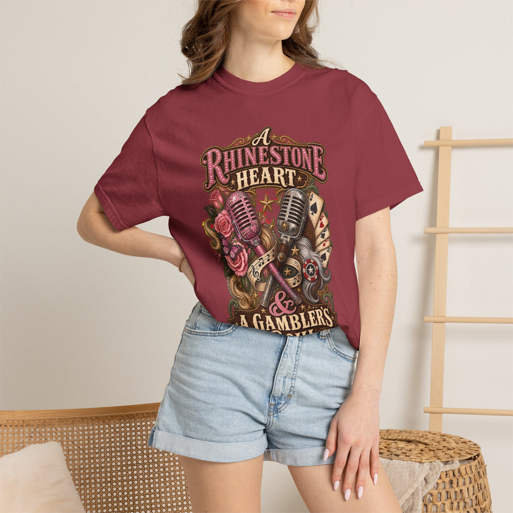Rhinestone Heart Country Girl T-Shirt Memorial Dolly