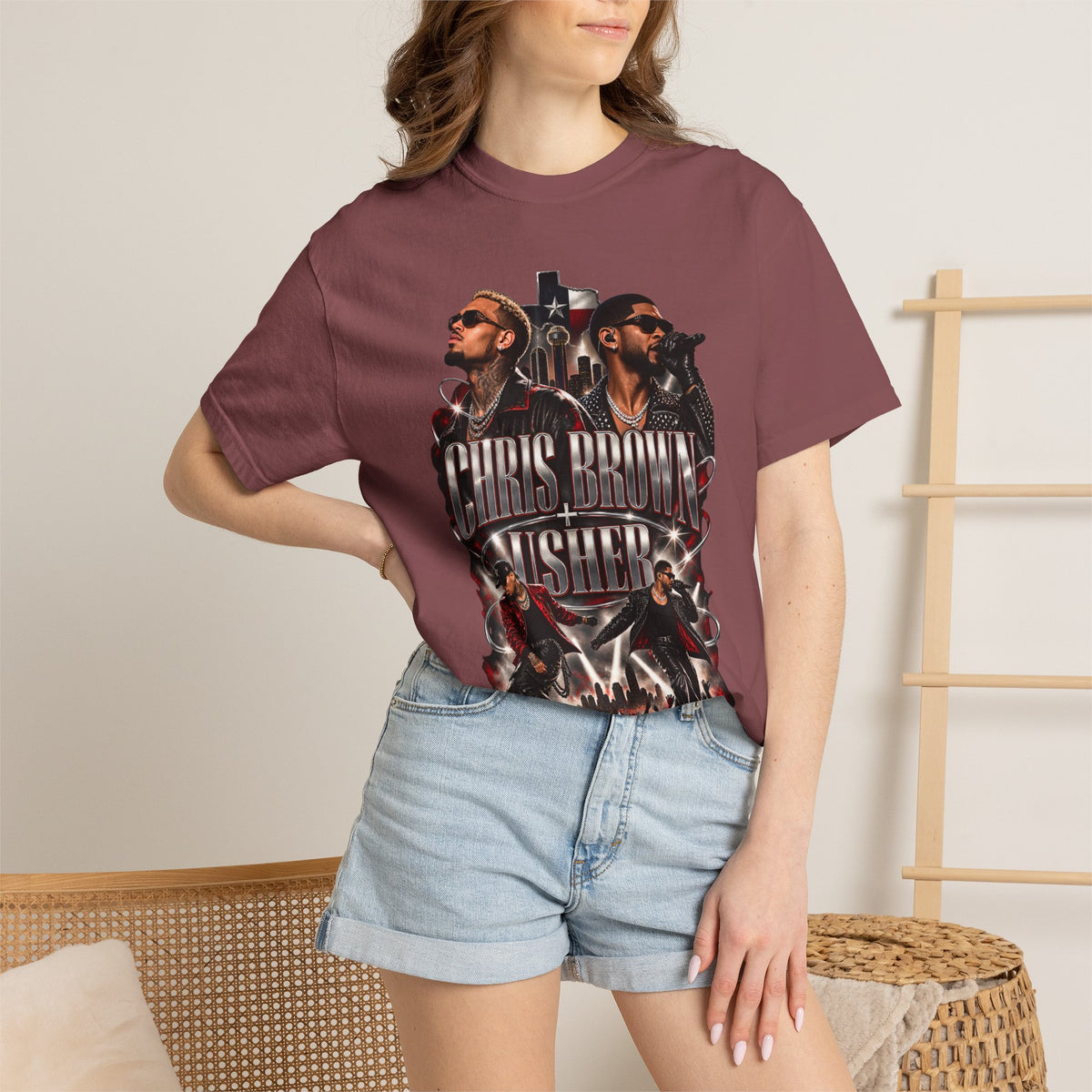 Chris Brown & Usher Concert Tee — Retro R&B Graphic T-Shirt