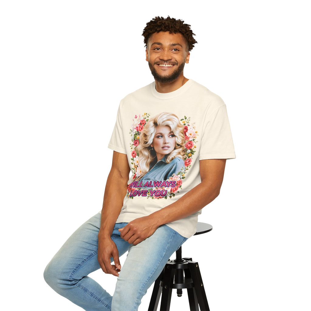 Graphic Tee Retro Floral Portrait I Will Always Love You