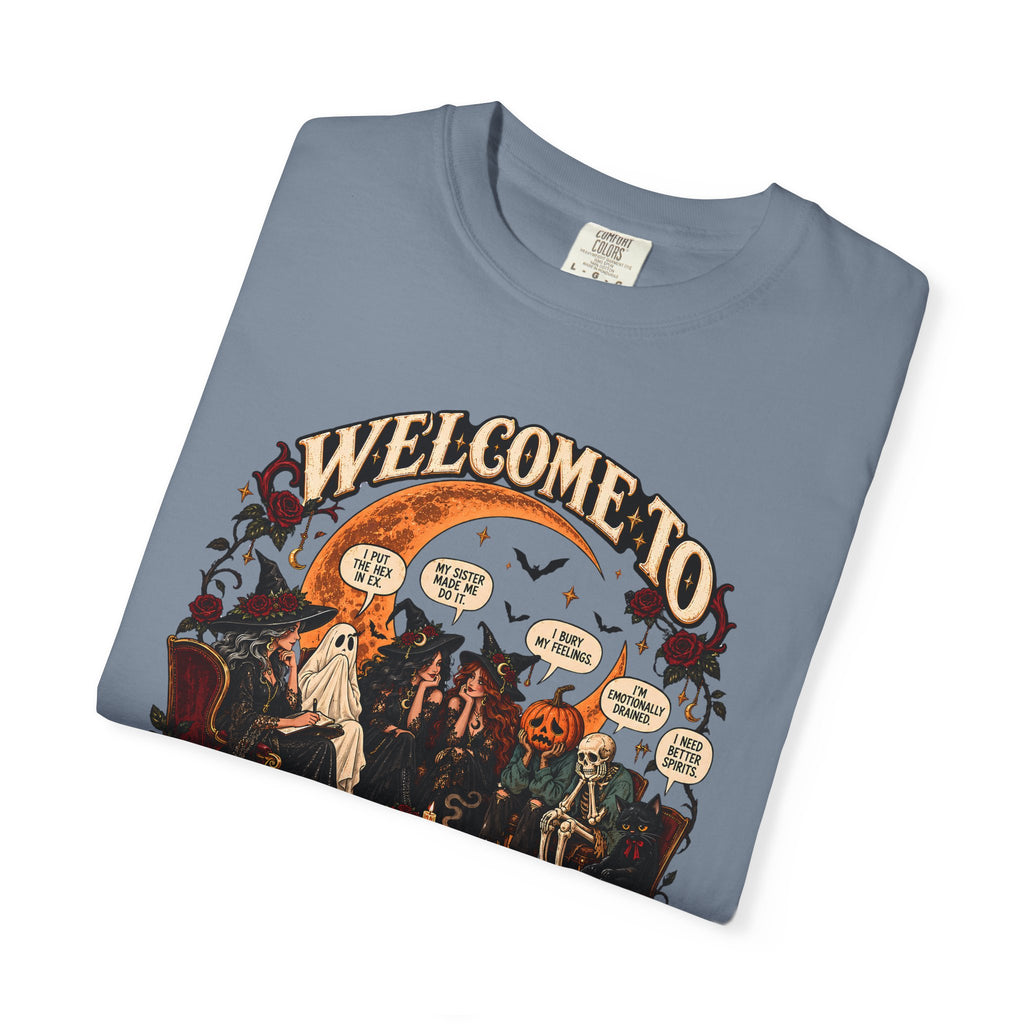 Witchy Group Therapy T-Shirt — "Welcome to Witchy Group Therapy" Retro Halloween Tee