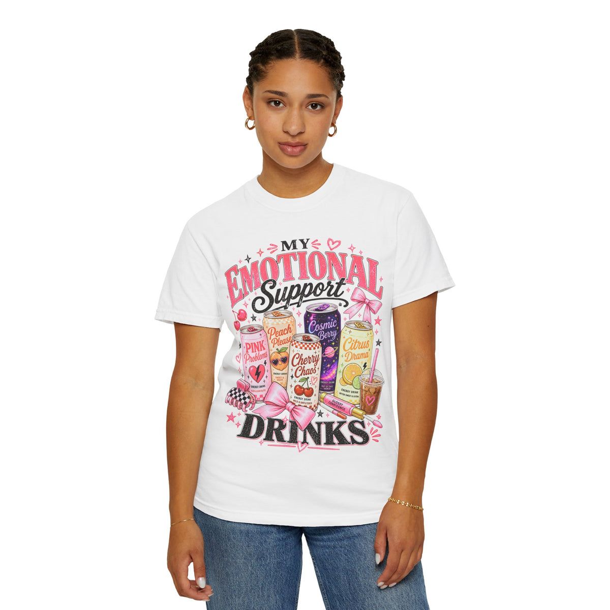 Emotional Support Energy Drinks T-Shirt — Vintage Candy Soda Graphic Tee