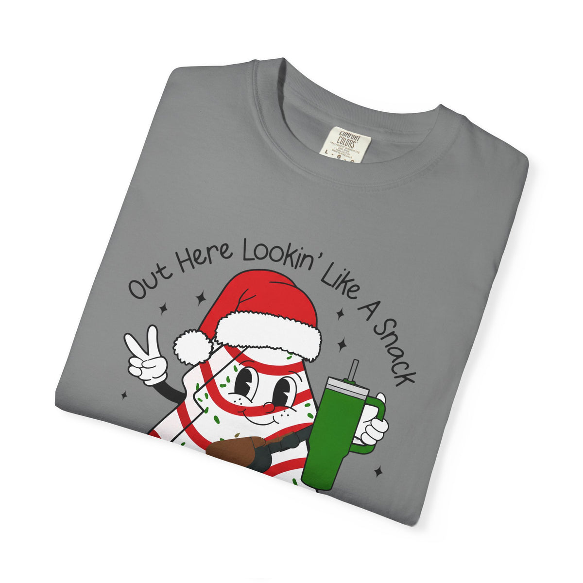 Retro Holiday T-Shirt — Out Here Lookin Like A Snack Santa Cookie Design
