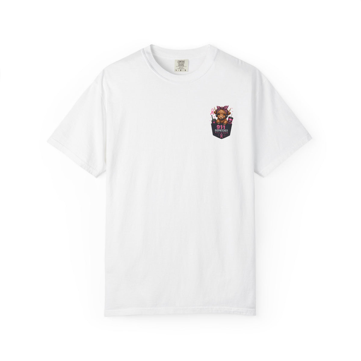 911 Dispatcher T-Shirt - "The Calm Voice in the Chaos" Breast Cancer Awareness
