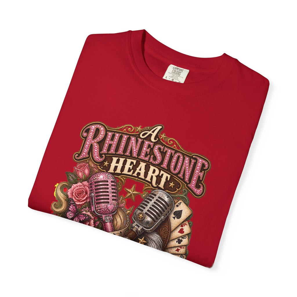 Rhinestone Heart Country Girl T-Shirt Memorial Dolly