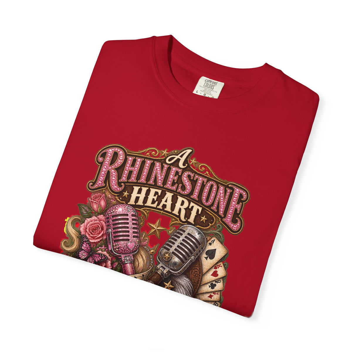 Rhinestone Heart Country Girl T-Shirt Memorial Dolly
