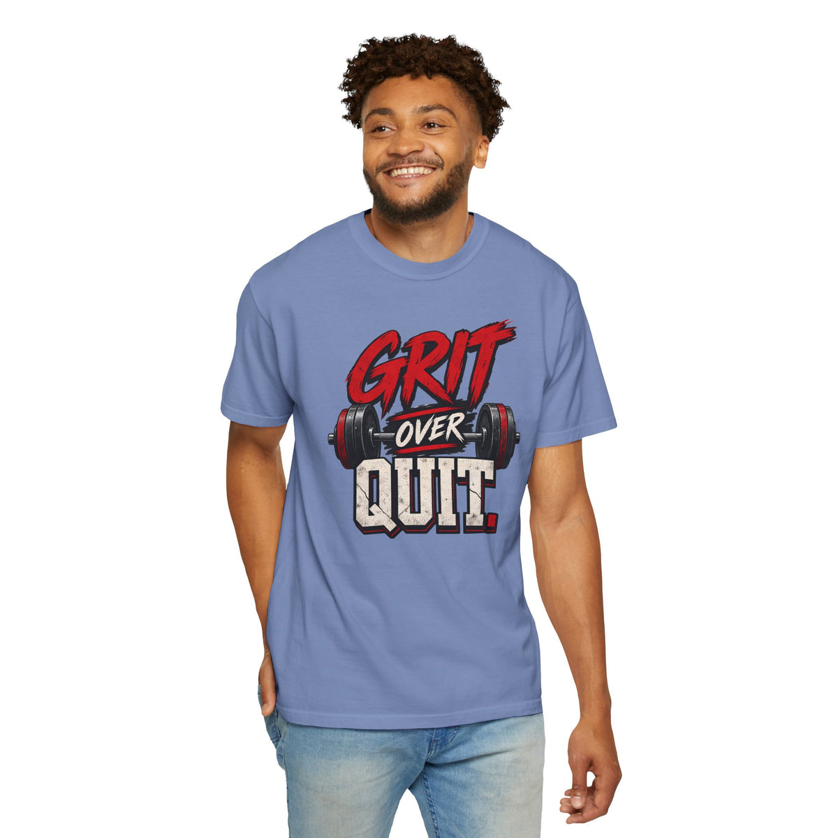 Grit Over Quit TShirt Motivational Weightlifting Gym Tee