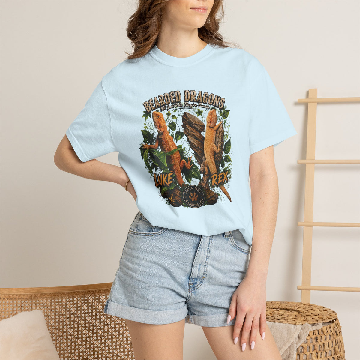 Bearded Dragons Illustration TShirt Luke Rex Reptile Lover Tee