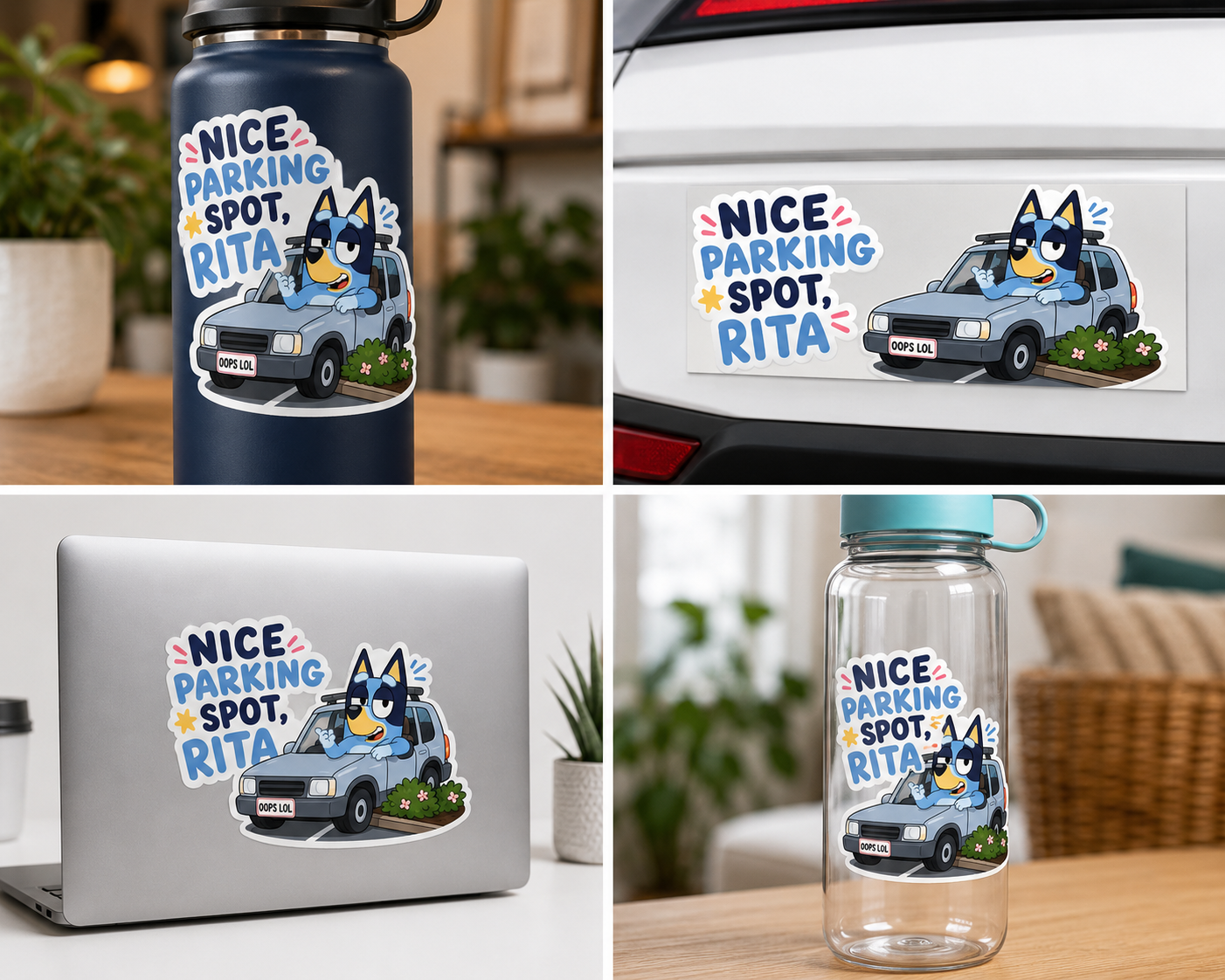 Nice Parking Spot, Rita Sticker OOPS — Funny Personalized Kiss-Cut Sticker