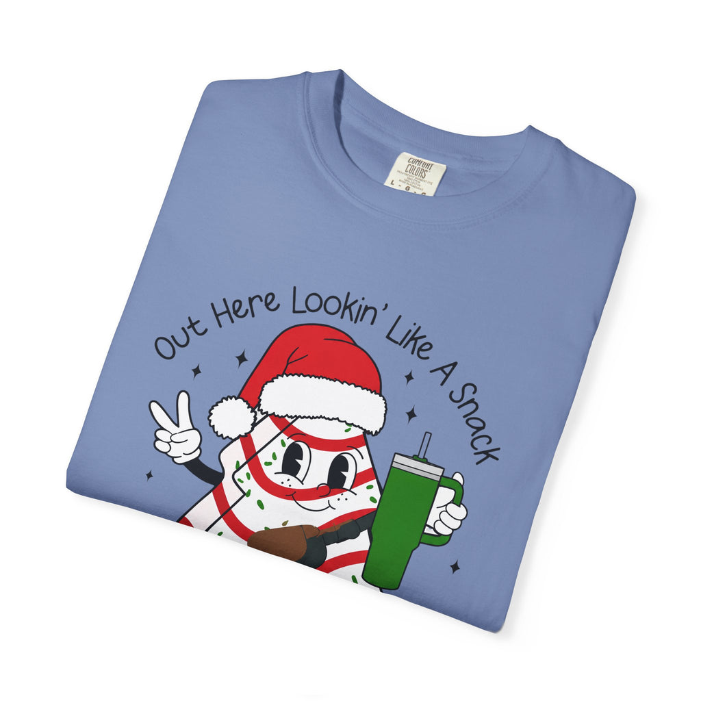 Retro Holiday T-Shirt — Out Here Lookin Like A Snack Santa Cookie Design