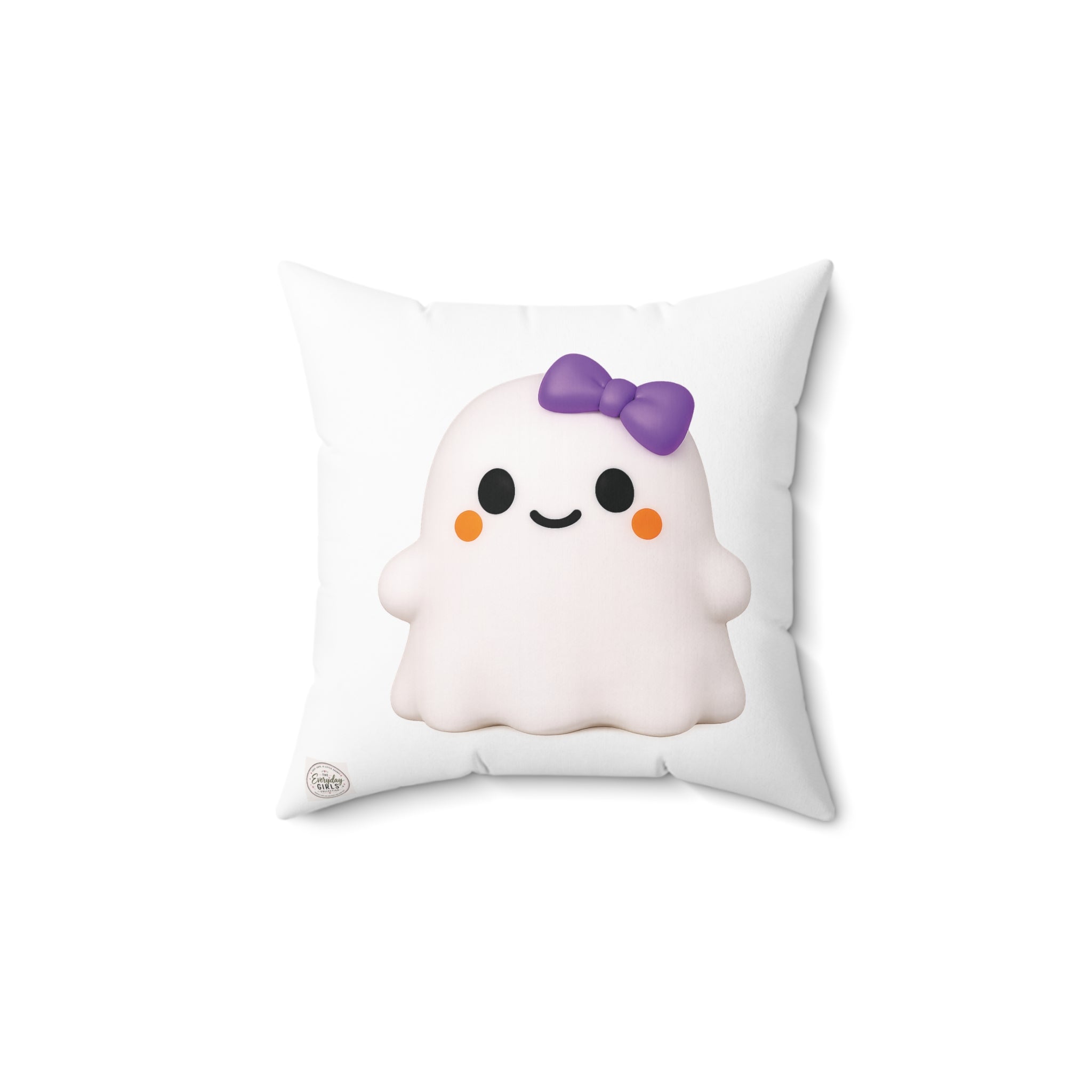Bow Girl™ Ghost Square Throw Pillow | The Everyday Girls Collection