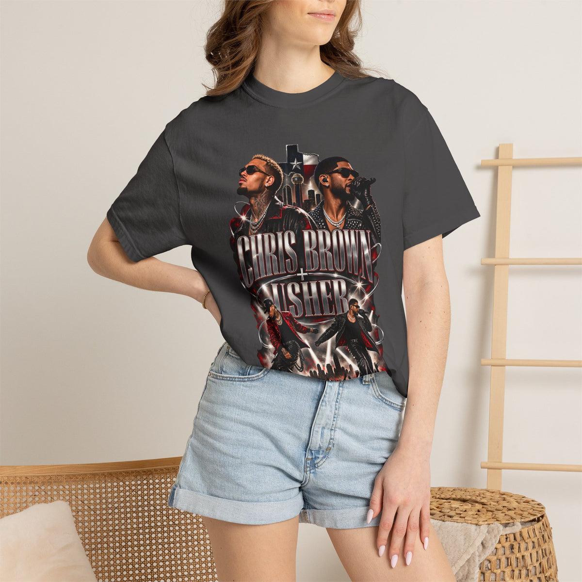 Chris Brown & Usher Concert Tee — Retro R&B Graphic T-Shirt